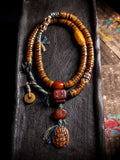 Original Handmade Tibetan Jewelry 108 Beads Old Material Yak Bone Mala Prayer Beads Bracelet Vintage Tibetan Meditation Wristband For Spiritual Practice