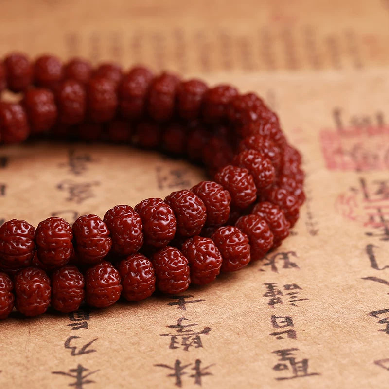Natural bot manipulation jade pulp small vajra bodhi bracelet 108 beads bracelet men and women six petals cultural play