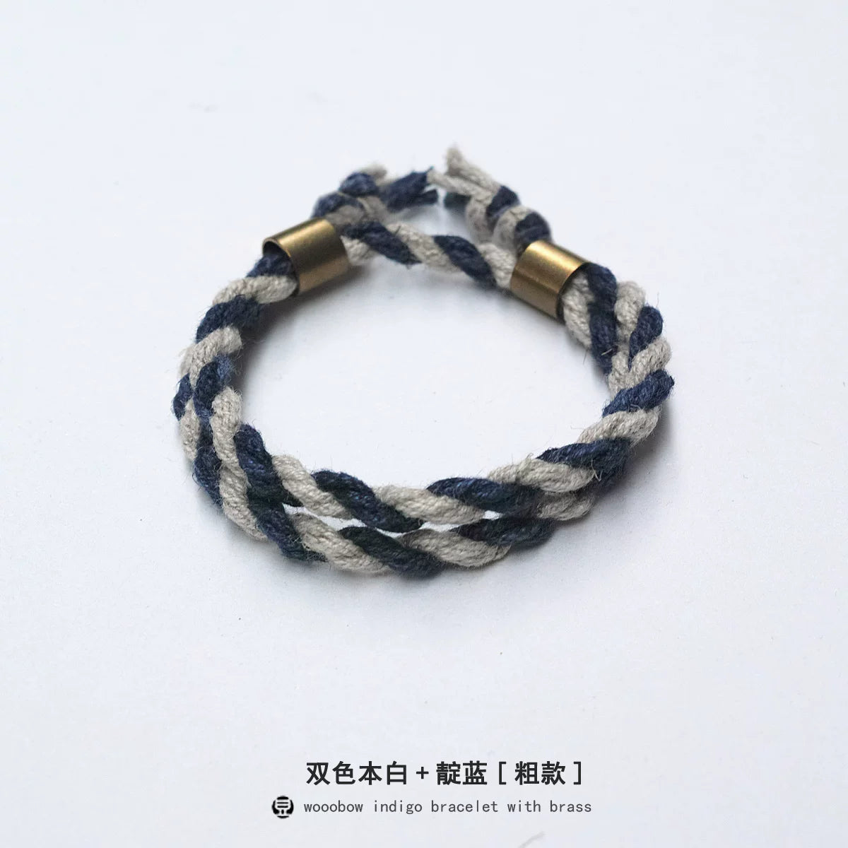 Handmade Two Layer One Size Blue Indigo Dyed Cotton Linen Woven Vintage Doudengmuwa Bracelet Boho Style Couple Woven Bangle For Men And Women Daily Wear