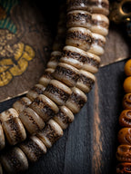 108 Beads Authentic Tibetan Natural Yak Bone Mala Prayer Beads Bracelet For Men Handmade Tibetan Yak Bone Lucky Spirit Beads Vintage Wenge Craft Prayer Beads