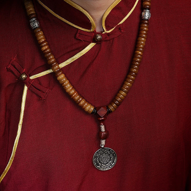 108 Beads Tibetan Mala Prayer Beads Old Stock Natural Tibet Yak Bone Handcrafted Bracelet Necklace Unisex Tibetan Style Yak Bone Spiritual Meditation Jewelry