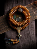 108 stykker gamle tibetanske naturlige yak-knogle bedekranse Mala armbånd mænd armbånd til daglig brug håndholdt buddhistisk Mala yak-knogle smykker