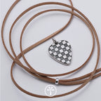 Original Handmade 999 Pure Silver Black White Check Plectrum Charm Pendant Necklace Independent Design Sterling Silver Jewelry For Jewelry Store