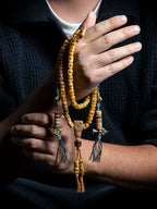54 Beads Hand Carved Kutulu Master Replica Natural Old Material Yak Bone Mala Prayer Beads Bracelet Sidpa Gyalpo Skull Handcrafted Yak Bone Tibetan Buddhist Rosary Wristband