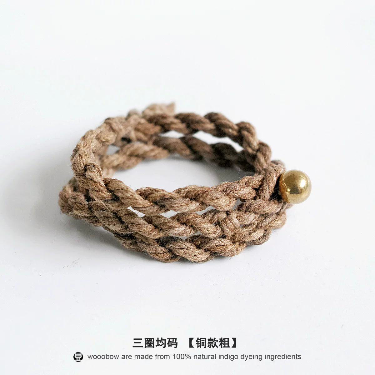 Original Handmade Persimmon Dyed Cotton Linen Bracelet Natural Plant Indigo Dyed Unisex Wristband Couple Matching Hand Rope For Daily Wear Couple Gift