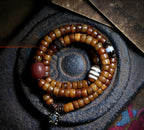Tibet Natural Old Yak Bone Beads Prayer Mala Bracelet Handcrafted Tibetan Style Double Layer Yak Bone Bracelet for Men and Women Couples Spiritual Meditation Jewelry